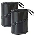 Kitbest (2 Pack Car Trash Can, 1 Gallon Car Garbage Bin Collapsible Pop-up Water Proof Bag Mini Portable Waste Basket Bin, Rubbish Bin (Black)