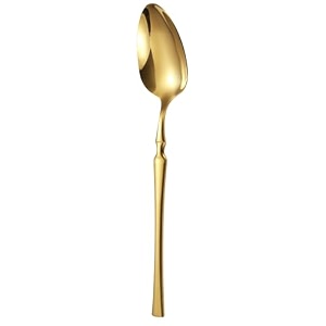 aurum gold silverware dinner spoons set of 1  1-piece korean vintage style flatware  dishwasher-safe stainless steel cutlery for home restaurant amp gift giving