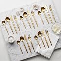 Aurum Gold Silverware Set | Satin Finish 20-Piece Stainless Steel Flatware Set | Dishwasher Safe Cutlery for Home, Restaurant & Gifting