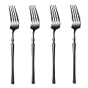 Matte Black Silverware Dinner Forks Set of 4 | 4-Piece Korean Vintage Style Flatware Fork Set | Dishwasher-Safe Stainless Steel Cutlery for Home, Restaurant &amp; Gift Giving