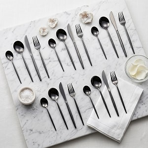 matte black silverware set  satin finish 20-piece stainless steel flatware set  dishwasher safe cutlery for home restaurant amp gifting