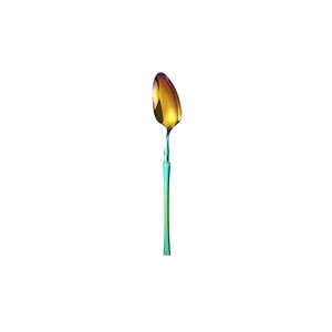 rainbow silverware dessert spoons set of 1  1-piece korean vintage style flatware ice cream spoon set  dishwasher-safe stainless steel cutlery for home restaurant amp gift giving