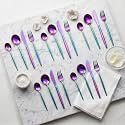 Rainbow Silverware Set | Satin Finish 20-Piece Stainless Steel Flatware Set | Dishwasher Safe Cutlery for Home, Restaurant &amp; Gifting