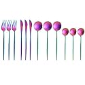 Rainbow Silverware Set | Satin Finish 12-Piece Stainless Steel Flatware Set | Dishwasher Safe Cutlery for Home, Restaurant &amp; Gifting