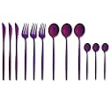 Raspberry Purple Silverware Set | Satin Finish 12-Piece Stainless Steel Flatware Set | Dishwasher Safe Cutlery for Home, Restaurant &amp; Gifting