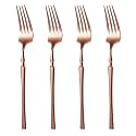 Rosegold Silverware Dinner Forks Set of 4 | 4-Piece Korean Vintage Style Flatware Fork Set | Dishwasher-Safe Stainless Steel Cutlery for Home, Restaurant &amp; Gift Giving