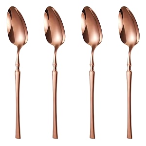 rosegold silverware dinner spoons set of 4  4-piece korean vintage style flatware  dishwasher-safe stainless steel cutlery for home restaurant amp gift giving