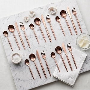 rosegold silverware set  satin finish 20-piece stainless steel flatware set  dishwasher safe cutlery for home restaurant amp gifting