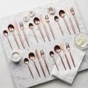 Rosegold Silverware Set | Satin Finish 20-Piece Stainless Steel Flatware Set | Dishwasher Safe Cutlery for Home, Restaurant &amp; Gifting