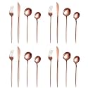 Rosegold Silverware Set | Satin Finish 16-Piece Stainless Steel Flatware Set | Dishwasher Safe Cutlery for Home, Restaurant &amp; Gifting
