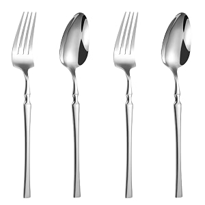 sterling silver korean vintage style 4-piece cutlery set  2 tablespoons amp 2 dinner forks 76834  durable stainless steel flatware for home restaurants amp gift giving