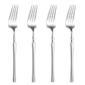 Sterling Silver Silverware Dinner Forks Set of 4 | 4-Piece Korean Vintage Style Flatware Fork Set | Dishwasher-Safe Stainless Steel Cutlery for Home, Restaurant &amp; Gift Giving