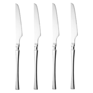 sterling silver silverware dinner knives set of 4  4-piece korean vintage style flatware steak knife set  dishwasher-safe stainless steel cutlery for home restaurant amp gift giving