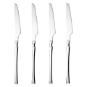 Sterling Silver Silverware Dinner Knives Set of 4 | 4-Piece Korean Vintage Style Flatware Steak Knife Set | Dishwasher-Safe Stainless Steel Cutlery for Home, Restaurant &amp; Gift Giving
