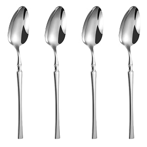 sterling silver silverware dinner spoons set of 4  4-piece korean vintage style flatware  dishwasher-safe stainless steel cutlery for home restaurant amp gift giving