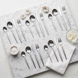 sterling silver silverware set  satin finish 20-piece stainless steel flatware set  dishwasher safe cutlery for home restaurant amp gifting