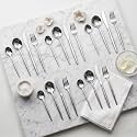 Sterling Silver Silverware Set | Satin Finish 20-Piece Stainless Steel Flatware Set | Dishwasher Safe Cutlery for Home, Restaurant &amp; Gifting