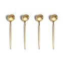 4-Piece French Style Dessert Spoon | Stainless Steel Flatware Ice-Cream Spoons Set | Elegant Dishwasher-Safe Silverware Cutlery Set for Home, Restaurants & Gifting (Aurum Gold)