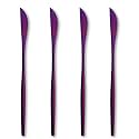 4-Piece French Style Dinner Knife | Stainless Steel Flatware Steak Knives Set | Elegant Dishwasher-Safe Silverware Cutlery Set for Home, Restaurants &amp; Gifting (Raspberry Purple)