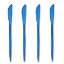 4-Piece French Style Dinner Knife | Stainless Steel Flatware Steak Knives Set | Elegant Dishwasher-Safe Silverware Cutlery Set for Home, Restaurants & Gifting (Sapphire Blue)