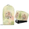 Kitchen Appliance Dust Covers for Stand Mixer Food Processor and Toaster Bread Maker Machine Protector Covers with Drawstring Hem Set of 2 Easter Floral Bunny