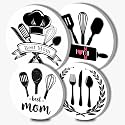 Kitchen Art Electric Stove Burner Covers,4 Pcs Cookware Round Stove Burner Covers,Mother's Day Stove Burner Cover,8 Inch and 10 Inch Dining Room Cooktop Home Decorative