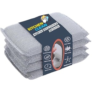 kitchen clean advanced steel sponge scrubber soft and safe for hands  chemical free  scratch proof scrubber with steel stain spliter foam for all utensils type dish washing cleaning pack of 4