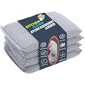 Kitchen Clean™ Advanced Steel Sponge Scrubber |Soft and Safe for Hands | Chemical Free | Scratch Proof Scrubber with Steel Stain Spliter Foam for All Utensils Type Dish Washing Cleaning (Pack of 4)