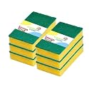 Kitchen Clean™ 6 Pcs Scrub Sponge | Dish Wash Juna Spark Brite Scrub Sponge | Liquid Dish Wash Sponge | Kitchen Cleaning Sponge Scrubs (Green Yellow, 4x3 inch, Pack of 6 Pcs)