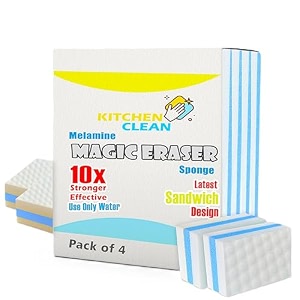 kitchen clean magic cleaning sponge pack of 4 multipurpose magic eraser for walls switch boards taps glass shoes amp sneakers