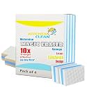 Kitchen Clean Magic Cleaning Sponge Pack of 4, Multipurpose Magic Eraser for Walls, Switch Boards, Taps, Glass, Shoes & Sneakers