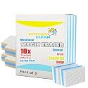 Kitchen Clean Magic Eraser Sponge Pack of 6 | Advanced Melamine Stain Remover for Pen Marks, Wall Stains, Switch Boards, Taps, Glass, Shoes & Sneakers