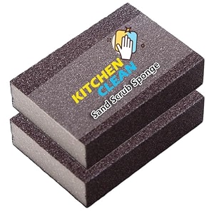 kitchen clean multipurpose emery sponge nano carborundum scrub pads for tough stain cleaning burnt pans dishes grill and knifescissor sharpening pack of 2