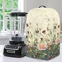 Kitchen Countertop Blender Cover with Drawstring Dust Protection Anti Fingerprint 9.4”Lx7.2”Wx15.9”H Fits Most Standard Kitchen Blender Appliance Cover Retro Rose Flower Print