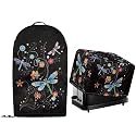 Kitchen Countertop Blender Stand Mixer Dust Cover with Drawstring Hem Quilted Toaster Bread Maker Oven Protector Kitchen Small Appliance Covers Floral Dragonfly Print