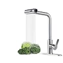 Kitchen Faucet with 3-Function Pull Down Sprayer, Stainless Steel Sink Faucet 1 or 3 Hole, Suitable for Modern Style Homes, Camper, Rv Bar (Matte Black)