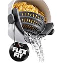 Kitchen Gizmo Snap N' Strain - Silicone Pasta Strainer Clip-On for Pots and Pans - Heat Resistant Colander for Vegetables and Noodles - Kitchen Gadgets for Cooking - Space-Saving Design - Gray