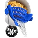 Kitchen Gizmo Snap N' Strain - Silicone Clip-On Strainer for Pots, Pans, and Bowls - Heat-Resistant Kitchen Gadgets, Essential Colander Drainer for Vegetables and Pasta - 7.87x2.76x4.53-Inch (Blue)