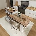 Kitchen Island Storage & Seating, Wheeled & Extendable Table for Kitchen