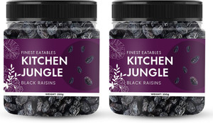 kitchen jungle black raisins  kali kismish  kali dakh seedless indian raisins 2 x 250 g