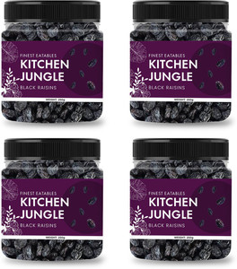 kitchen jungle black raisins seedless  kali kismish  kali dakh big size raisins 4 x 025 kg