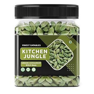 kitchen jungle premium green cardamom elaichi 50 gm - bold 8mm size aromatic spice for culinary delights