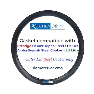 kitchen mart gasket compatible with prestige deluxe alphadeluxe alpha svachh steel pressure cooker 55 litres