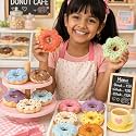 Kitchen Play Donut Shop Set – 12 Colorful Soft Fabric Donuts with Play Menu Card, ATM Cards, Kitchen Money &amp; Shop Poster | Kids Bakery Role Play Toy