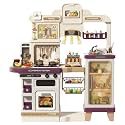 Kitchen Playset for Girls, Kitchen Set for Toddler with Gas Sound & Light, Cooking Stove, Refrigerator with Steam,Toy Kitchen Accessories with Running Water, Kitchen Toys for Kids Girls Boys