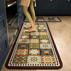 Kitchen Runner Mat Set of 2 PVC