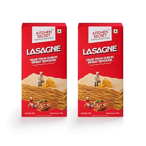 kitchen secret lasagne pastasheets 500gm  2-100 durum wheat semolina fresh pasta with high protein amp fiber 100 eggless no maida amp no preservatives easy to cook tasty italian dish anytime