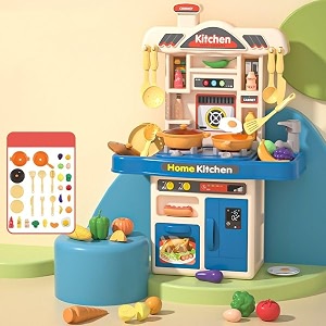 kitchen set toy for kids blue plastic ages 3 best cooking set for kids play with unlimited fun  size 51  35  16