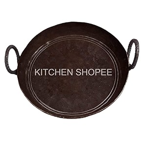 heavy base iron flat kadai fry pan for making jalebi dal tadka 12 inches310 cm original iron loha color black 4 liters