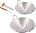 KITCHEN SHOPEE Kadhai 20.32 cm, 27.94 cm diameter 4.5 L capacity (Aluminium)